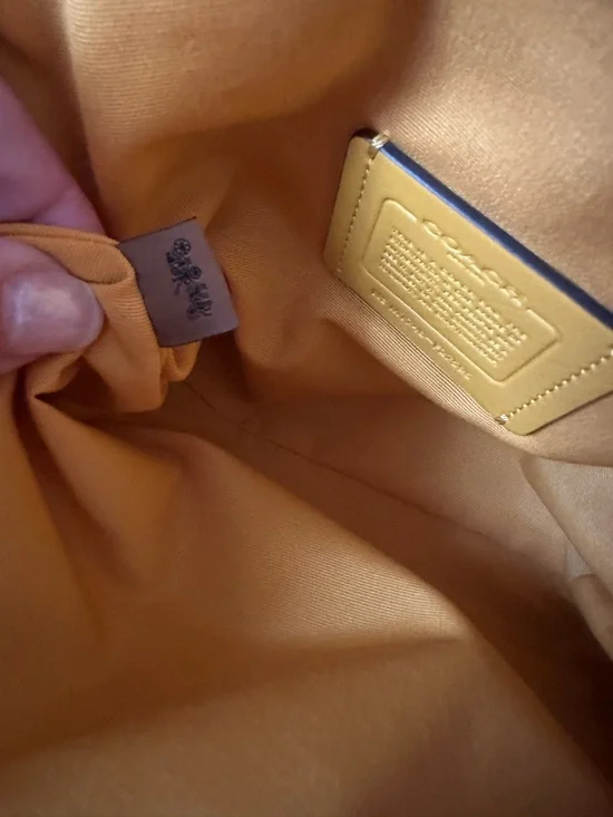 Coach Yellow Pebbled Leather Satchel - Picture 15 of 15